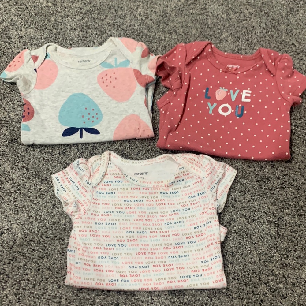Set of 3 Baby Girl Onesies